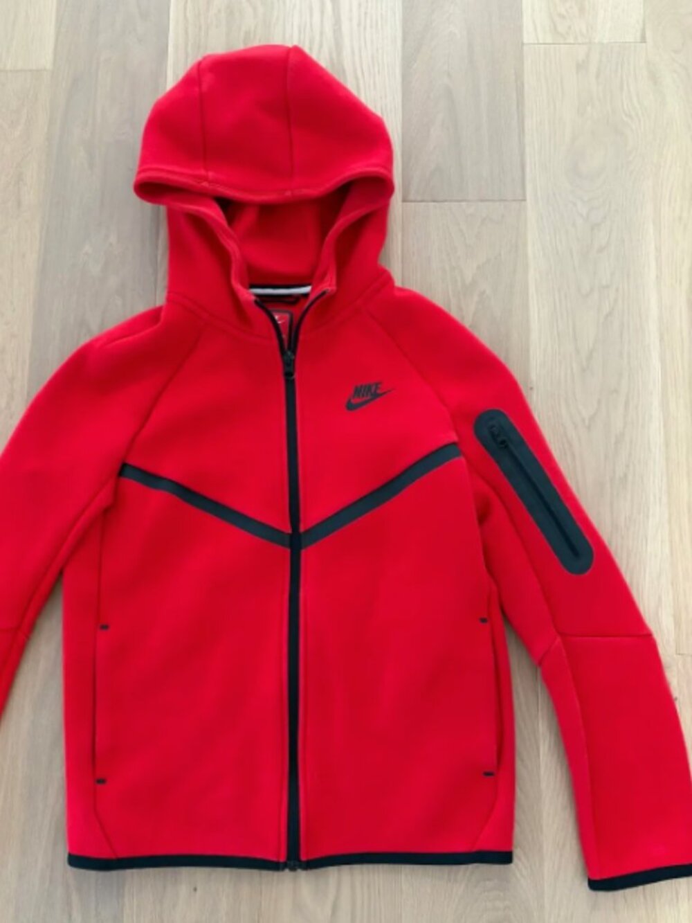 Nike Tech Fleece Kids Full Zip Hoodie Red Youth L